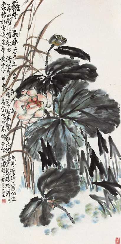 赵云壑 荷塘天香图 立轴
